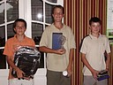Nejlep hri Dtsk Tour Severovchod 2005 v kategorii starch k do 14 let (zleva): Petr Dvok (GCHK), Vojtch Dostl (GCEP) a Ondej Van (GCPA)., Foto: Ji Balada