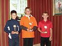 Vtzov turnaje, kategorie mlad ci, zleva Daniel Bek (GCPDY), Matj tpnek (GCKUH) a Christian Hork (GCSBO)., Foto: David Jirk