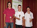 Vtzov turnaje, kategorie star ci, zleva David Kr (GCCSH), David Kva (GCSBO) a Jan Stodola (GCHKR)., Foto: David Jirk