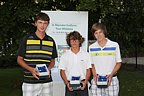Nejlep hri kategorie chlapc 15-16 let, zleva 2. David Benk (Nov Amerika CC), 1. Martin Jik (GC Karlovy Vary) a 3. Tom Fiala (GC Star Boleslav), Foto: Pavel Zka