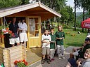 Předávání cen, kategorie hráčů do 12 let ZK zleva Petr Dvořák, Dan Horák a Lucka Bičišťová., Foto: GC Harrachov