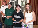 Vítězové turnaje v kategorii HCP do 16 let, zleva Daniel Karnas (GCPA), Svatopluk Býma (GCHK) a Kateřina Rybářová (GCPY)., Foto: David Jirků