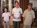 Vítězové turnaje v kategorii HCP do 12 let, zleva Klára Spilková (GCEP), Šárka Seifertová (GCPY) a Jakub Sýs (GCCSH)., Foto: David Jirků