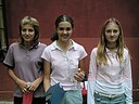Nejlepší hráčky v kategorii starších žákyň (zleva): Sofie Šimková, Kristina Hostáková a Lucie Bičišťová., Foto: David Jirků