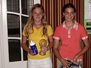 Nejlepší hráčky Dětské Tour Severovýchod 2005 v kategorii starších žákyň do 14 let (zleva): Lucie Bičišťová (GCHK) a Kristina Hostáková (GCHK)., Foto: Jiří Balada