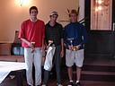 Nejlepší hráči, kategorie G. Zleva Tomáš Kvasnička (GC Hradec Králové), Jan Lískovec (Prácheňský GK) a Pavel Balada (GC Hradec Králové)., Foto: David Jirků