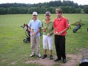 Nejlep hri kategorie starho actva, zleva Bedich Petr (GCC Svobodn Hamry), Michal Mertl (GC Beovice) a Ale Prochzka (GC Erpet Praha).