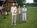 Nejlep hri s klubovmi hendikepy, zleva Vladimr Novk (GC Pardubice), Nikola Strnsk (GC Hradec Krlov) a David Vidman (GC Divok rka).. , Foto: GCC Svobodn Hamry