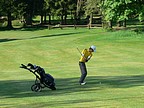 Zdenk Pikryl (GC Kuntick Hora) na ferveji prvn jamky., Foto: Zdenk Pikryl