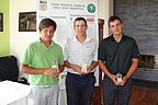 Nejlepší hráči v kategorii chlapců 15-16 let, zleva Kevin Dolejš (GKCEE), Štěpán Legner (MTHGC) a Petr Gál (GCAUS)., Foto: David Jirků
