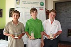 Nejlepší hráči v kategorii chlapců 13-14 let, zleva Vojtěch Kostelka (GCAUS), Václav Lébl (GKLIS) a Vítek Novák (GCKVA)., Foto: David Jirků