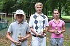 Nejlepší hráči a hráčky v kategorii staršího žactva Christian Horák (GCSBO), Matěj Štěpánek (GCKUH) a Lucie Dvořáková (GCHKR), Foto: David Jirků
