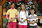 Kategorie Mladší žáci a žákyně, nejlepší hráči turnaje, zleva Daniela Jechová, Blanka Marešová, Jan Bednařík., Foto: David Jirků