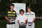 Nejlepší hráči kategorie chlapců 15-16 let, zleva 2. David Benák (Nová Amerika CC), 1. Martin Jiřík (GC Karlovy Vary) a 3. Tomáš Fiala (GC Stará Boleslav), Foto: Pavel Zíka