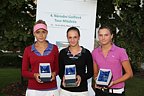 Nejlepší hráčky kategorie dívek 15-16let, zleva 2. Johana Luňáčková (GC Austerlitz), 1. Michaela Fabiánková (GC Austerlitz) a 3. Andrea Pelikánová (GC Kunětická Hora), Foto: Pavel Zíka